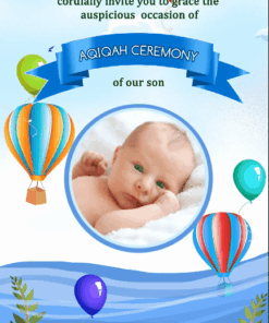 Add Photo Aqiqha Ceremony Invitation Video Hot Air Balloon Theme