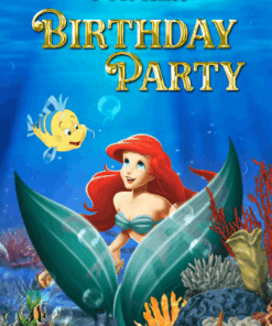 Ariel Theme 5th Birthday Invitation Video Underwater Little Mermaid Princess