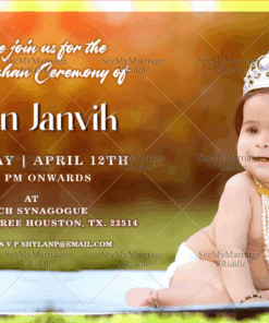 Modern Add Photo Annaprashan Invitation Card Cute Baby