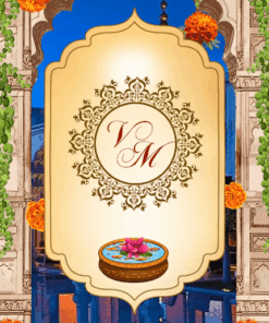 Rajmahal Theme Save The Date Wedding Invitation Video Marigold Floral