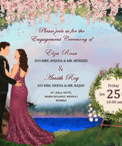 Christian Engagement Invitation Video Pink Floral Bower