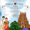 Couple Caricature Temple Wedding Invitation Card Divine Traditions