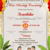 White Gold Traditional Ear Piercing Ceremony Invitation Card Family Illustration