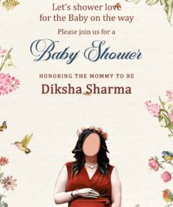 Mom Baby Shower Invitation with Couple theme, floral