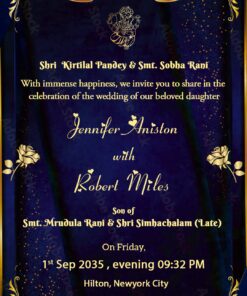 Instant Engagement Invite Video - Blue and Gold Theme