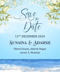 Tropical Paradise - Floral Destination Save the Date in Beach Theme