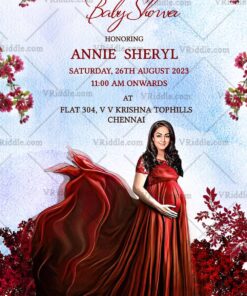 Modern Elegance Baby Shower Invitation with Mom to be caricature