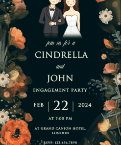 Carnations Floral Engagement Party Invitation