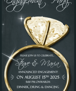 Pastel Grey Proposal Engagement Invitation