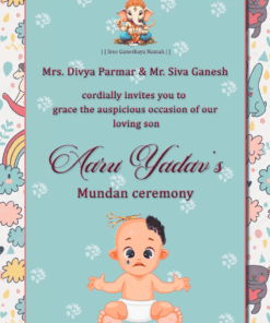 The First Hair Cut - Mundan Vidhi Invitation