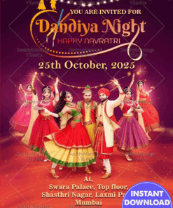 Dandiya Night Happy Navratri Invitation for Dussehra
