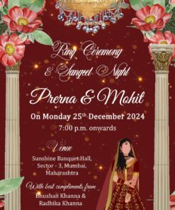 Creative Caricature Royal Indian Theme Save The Date Invitation