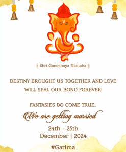 Destiny together Caricature theme Instant Wedding Invitation - Haldi, Mehendi, Sangeet, Wedding