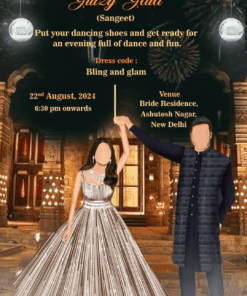 A Fairy tale Destination - Wedding Invitation with Haldi, Mehendi, Sangeet, Reception of Baraat and Wedding events