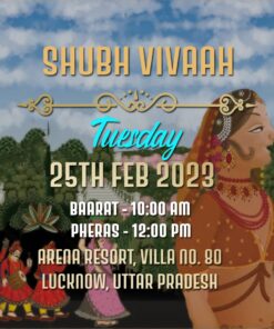 Shubh Vivah Multicolor Kalamkari Art Wedding Invitation Video with Haldi, Mehendi, Sagai, Sangeet and Wedding events
