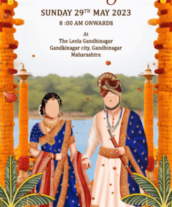 Floral Elegance: Maharashtrian Wedding Invitation with Sakharpuda, Haldi and Wedding events