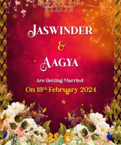 Multicolor Punjabi Invitation with Sunflower Radiance with Haldi, Sangeet and Anand Karaj events