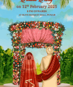 Harmony in Love: A Punjabi Destination Wedding Invitation with Sangeet, Haldi, Mehendi, Anand Karaj and Reception events