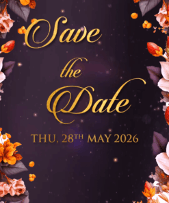 Modern Blue theme 3d Floral Indian Wedding Invitation Video