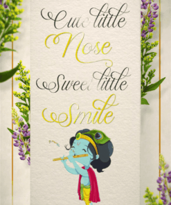 Little Krishna Baby Shower Invitation with cradle