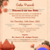 Orange Rustic Floral Housewarming Invitation Card