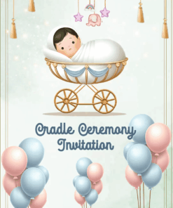 Adorable Baby Cradle Ceremony Invitation in Pastel theme