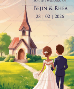 Romantic Christian Save The Date Wedding Invitation Video with Floral Theme Background