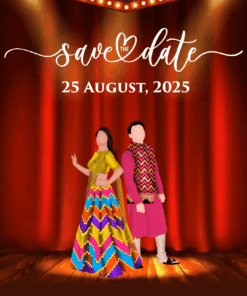 Cinematic Save the Date Wedding Invitation Video with Bollywood Theme and Add Photo Background