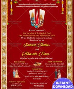 Ambani Wedding Red theme Indian Wedding Invitation