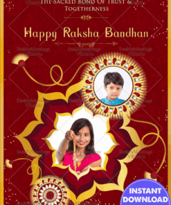 Celebrating the Timeless Bond of Love: Personalized Raksha Bandhan Greeting with Sister-Brother Add Photo Theme