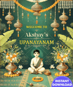 Green Upanayan Poster Personalized Traditional Ceremony Design