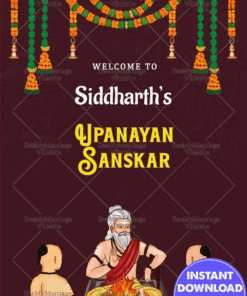 Maroon Upanayan Poster Personalized Sacred Ceremony Design
