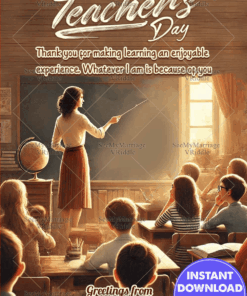 Nostalgic Classroom Setting on Teachers Day Greeting Card with Warm Wishes