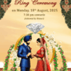 Royal Indian Sikh Wedding Invitation Video with Floral Arch Theme and Romantic couple Illustration