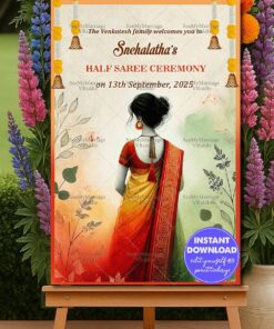 Backview Saree Beauty Half Saree Ceremony Welcome Poster