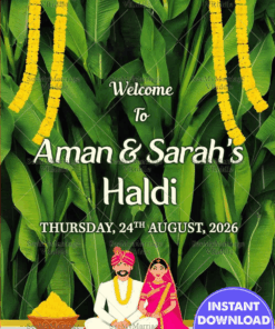Banana Leaves Haldi Ceremony Poster
