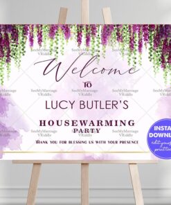 Lavender Cascade Housewarming Party Banner