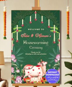 Lotus Blossom Theme Housewarming Banner