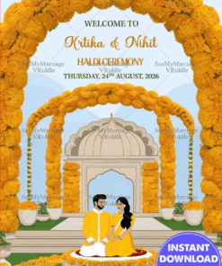 Marigold Arch Haldi Ceremony Poster