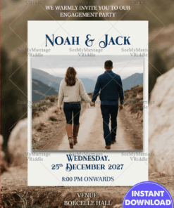 Mountain Trail Engagement Invitation Card