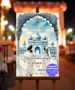 Punjabi Palace Wedding Ceremony Welcome Poster