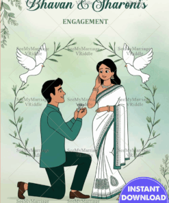 Romantic Proposal Bhavan & Sharoni's Engagement Poster