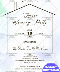 Simple Housewarming Party Invitation Card with Minimalist Design