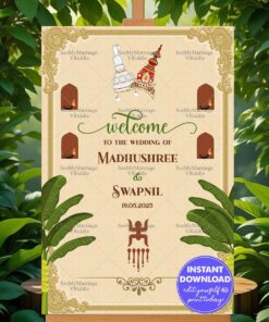 Traditional Bengali Wedding Ceremony Welcome Poster