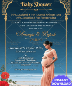 Serene Beach Theme Modern Baby Shower Invitation Card