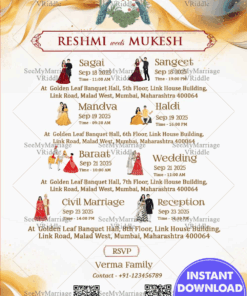 All in One Multi Event Wedding Invitation Flyer Design