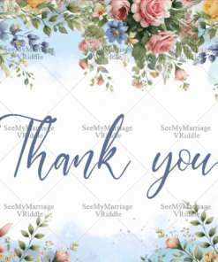 Charming Botanical Thank You Card with Watercolor Effect