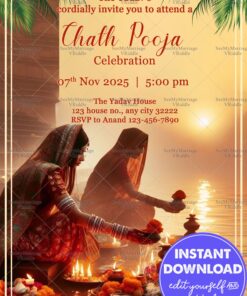 Chath Pooja Invitation Sunset Ritual Celebration