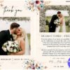 Elegant Wedding Thank You Card with Floral Accents and Romantic Couple Photo