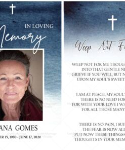 In Loving Memory Card with Serene Blue&White Gradient and Uplifting Tribute Poem